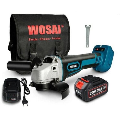 Аккумуляторная УШМ Болгарка с чехлом WOSAI 125 c АКБ 20V MAX LITHIUM 40 Ah и и зарядкой беспроводная УШМ болгарка 7800₽