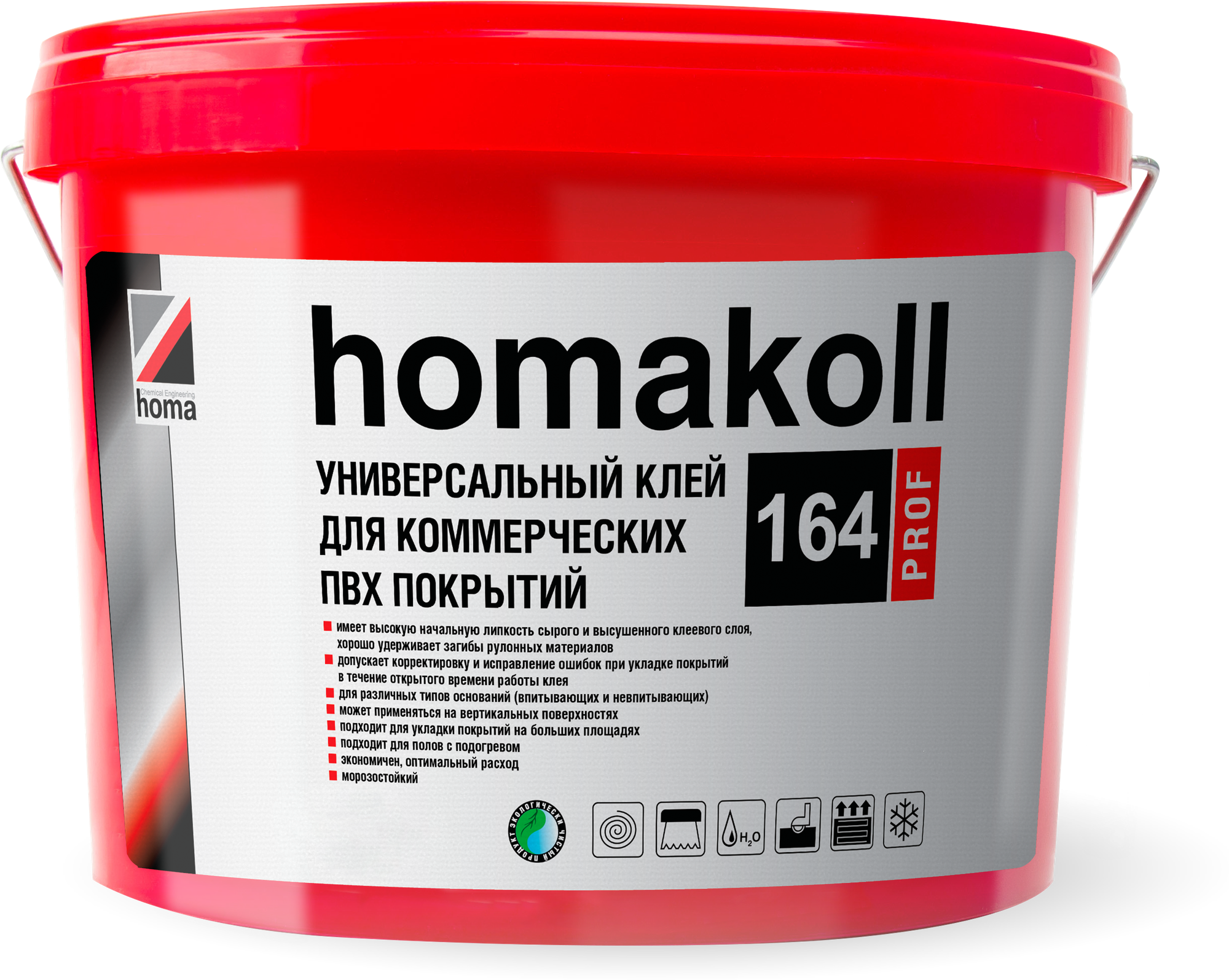 Клей Homakoll универсальный 164 Prof (5 кг) для коммерческих напольных покрытий, для любых оснований, морозостойкий ()