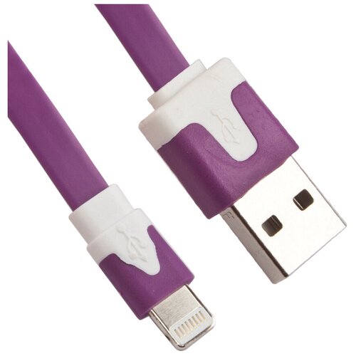 Кабель Liberty Project USB - Lightning (плоский), 1 м, сиреневый горящие скидки liberty project usb apple lightning sm000110 blue