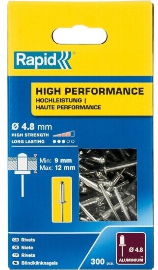 Заклепка Rapid 5001438, R: High-performance-rivet из алюминия d4.8x16 мм, 300 шт