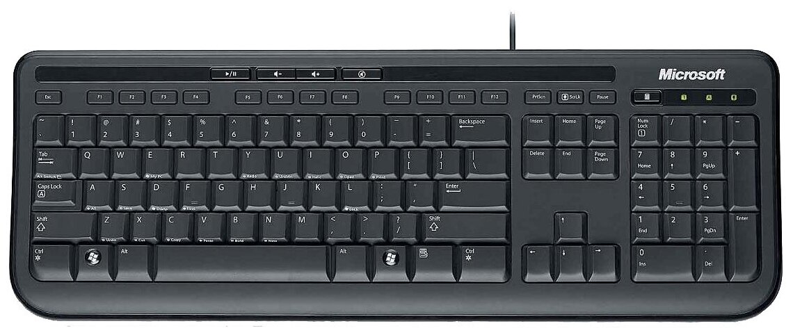 Клавиатура Microsoft Wired Keyboard 600 Black USB черный. Российская раскладка.