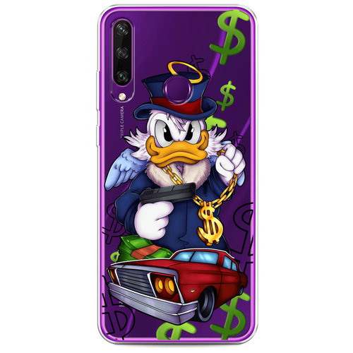 Силиконовый чехол на Huawei Y6p / Хуавей Y6p Scrooge McDuck with a Gold Chain, прозрачный силиконовый чехол на huawei p50 хуавей p50 scrooge mcduck with a gold chain прозрачный