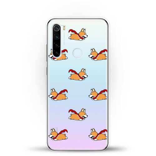 фото Силиконовый чехол корги с шарфом на xiaomi redmi note 8t andy & paul