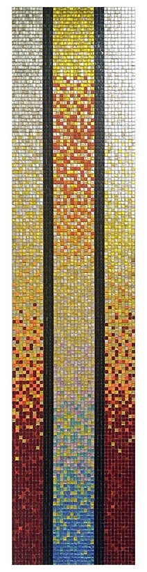 Мозаичная растяжка Alma JM802-m из глянцевого цветного стекла размер 2.655 м х 59 см чип 15x15 мм толщ. 4 мм площадь 1.566 м2 на сетке
