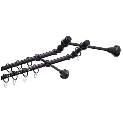 Карниз для штор 4,5 метра AICITY16 эркер трапеция 22 черный матовый