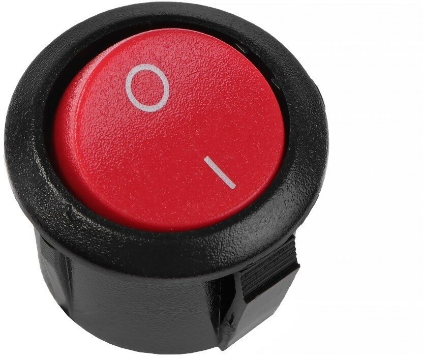 Кнопка - выключатель, без подсветки, красный, 3-6 А, 8889 - фотография № 3