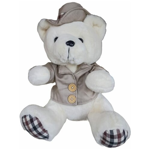 Мягкая игрушка Медведь белый в костюме 30 см