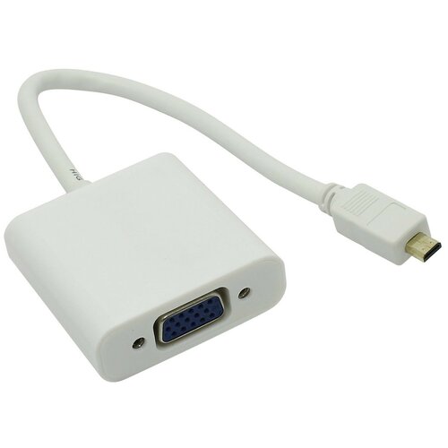 Переходник/адаптер ESPADA micro HDMI - VGA/mini jack 3.5 mm/micro USB (EMcHDMIM-VGAF20), 0.2 м, белый переходник адаптер ugreen hdmi vga micro usb mini jack 3 5 mm102 0 15 м черный