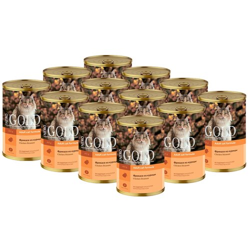 swiss energy adult cat chicken dinner 80g корм для кошек Nero Gold Фрикасе, курица 12 шт. х 415 г (кусочки в желе)