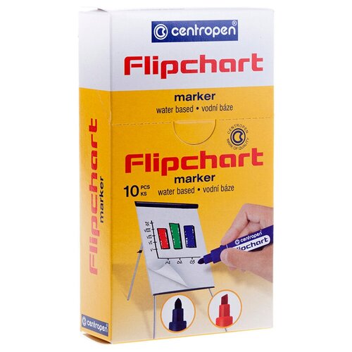 Centropen Набор маркеров Flipchart (8550) черный, 10 шт., черный, 10 шт.