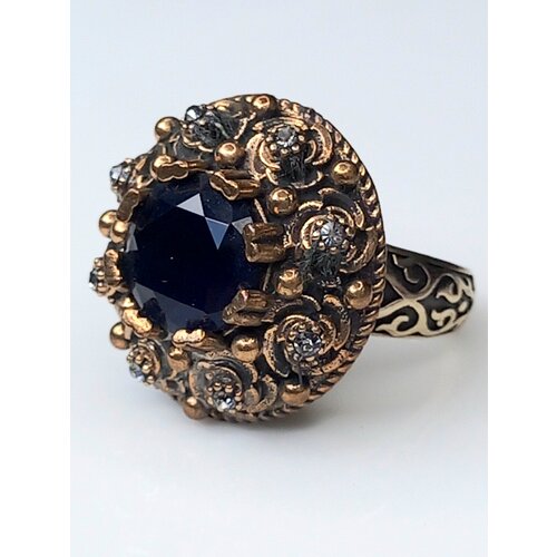 фото Кольцо с синим камнем винтаж украшения винтаж