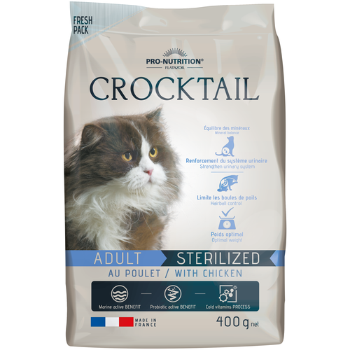 FLATAZOR CROCKTAIL ADULT STERILISED CHICKEN для взрослых кастрированных котов и стерилизованных кошек с курицей (10 кг)