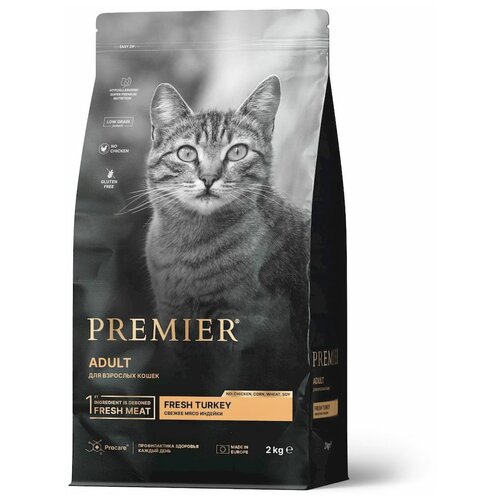 Сухой корм для взрослых кошек Premier при чувствительном  пищеварении, индейка 400 г