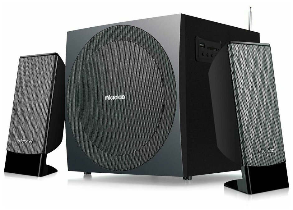 Колонка Microlab M-300bt (Black) (2х12W +Subwoofer 14W дерево, Bluetooth, Usb, SD, FM) .