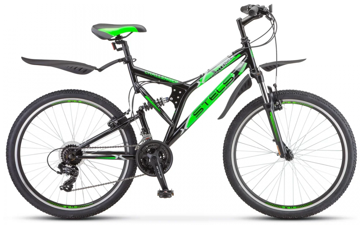 Горный (MTB) велосипед STELS Challenger V 26 Z010 (2020) рама 20” Чёрный/зелёный