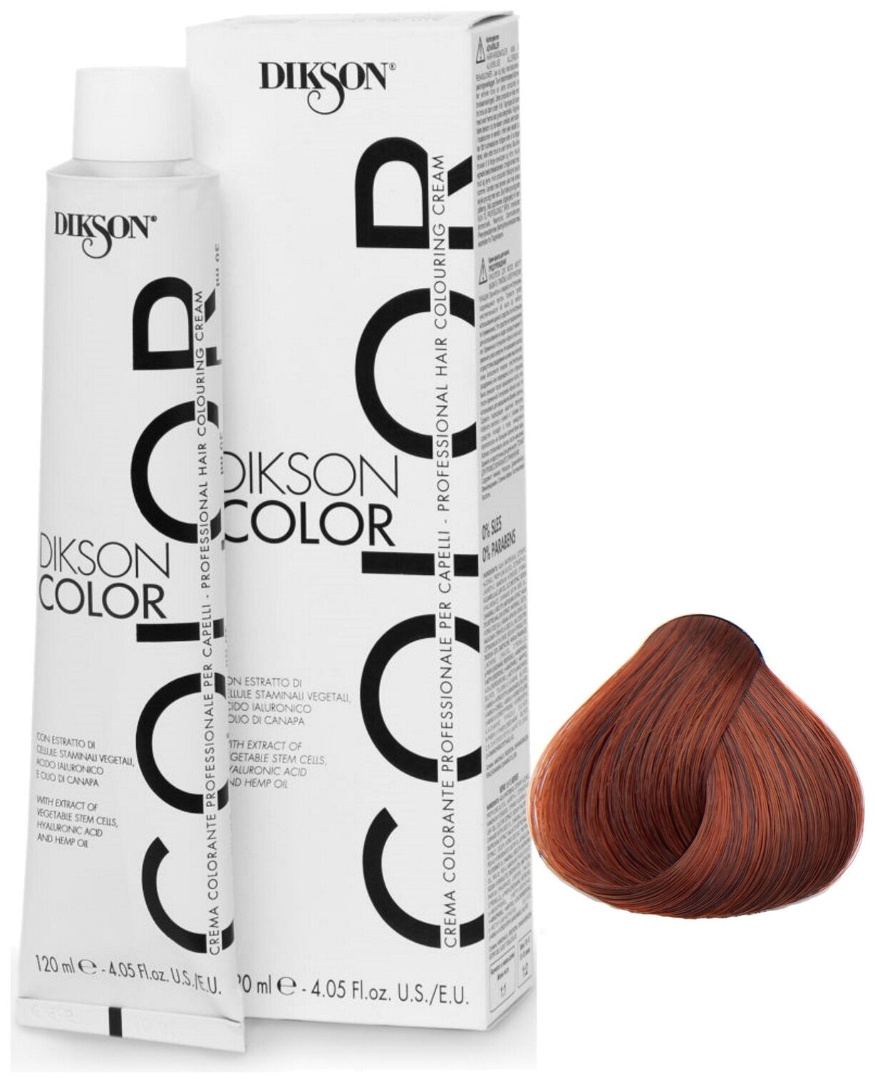Крем-краска COLOR для окрашивания волос DIKSON 6.4 темно-русый с медным оттенком 120 мл