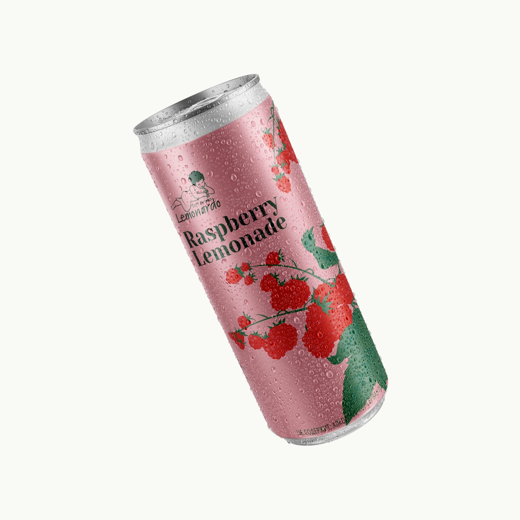 Напиток газированный Малиновый лимонад без сахара / Lemonardo Raspberry Lemonade, алюминиевая банка 330мл. 6шт - фотография № 3