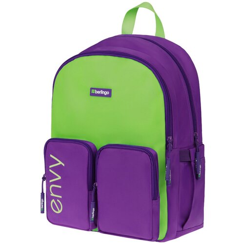 Рюкзак Berlingo «Envy» 2 отделения, 4 кармана, уплотненная спинка, 39×28×17см, зеленый
