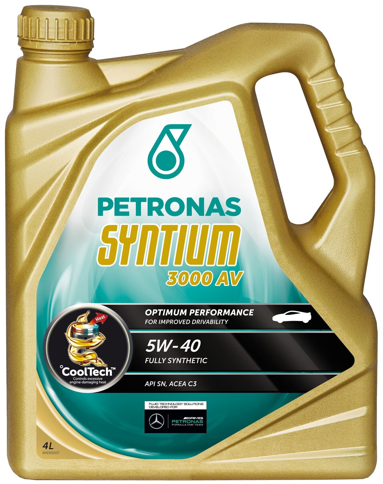 Синтетическое моторное масло Petronas Syntium 3000 AV 5W40, 4 л, 4 л