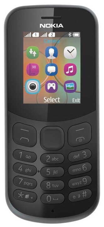 Nokia 130 Dual SIM TA-1017 Black (DualBand, LCD160x128@64K, 1.8", Gprs+bt, microSD, 0.3Mpx)