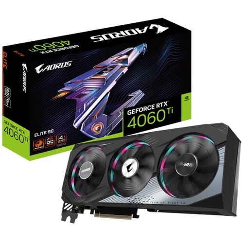 Видеокарта GigaByte GeForce RTX 4060 Ti AORUS ELITE 2655Mhz PCI-E 8192Mb 18000Mhz 128 bit 2xHDMI 2xDP GV-N406TAORUS E-8GD 7114600₽