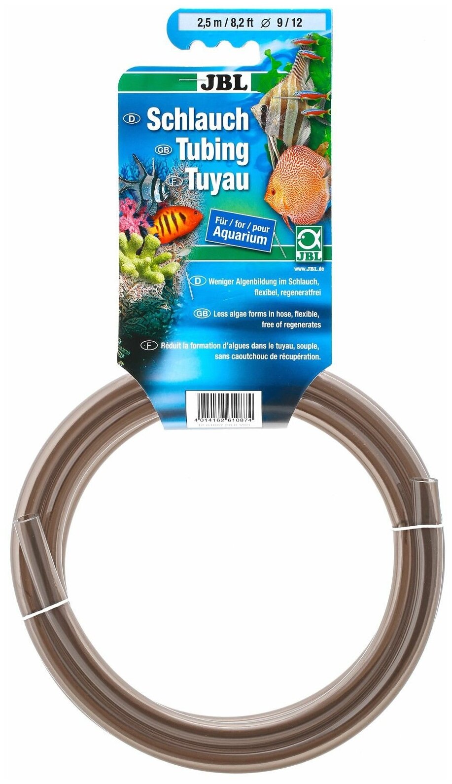 JBL Aquarium tubing GREY 9/12 - Шланг для воды, прозрачный серый, 2,5 м, на подвесе - фотография № 1