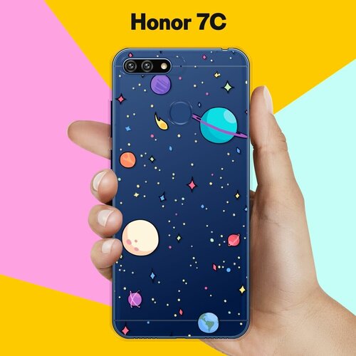 Силиконовый чехол на Honor 7C Планеты / для Хонор 7Ц