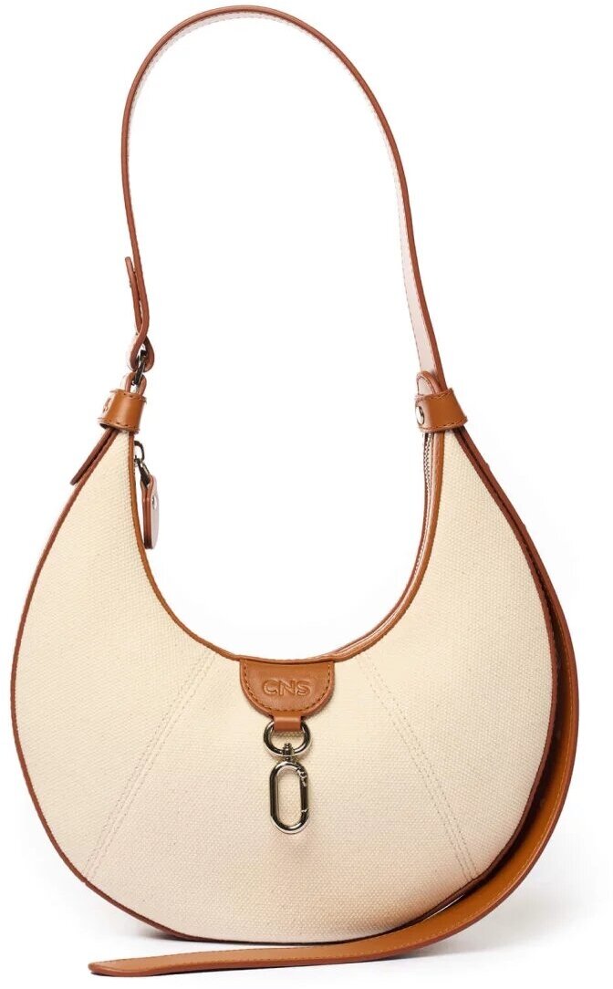 Женская сумка CNS-COINS UNE FEMME mini canvas sandy (бежевый) из натуральной кожи и канваса 