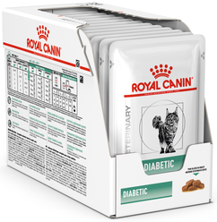 Влажный корм для кошек Royal Canin Diabetic, при сахарном диабете, профилактика избыточного веса 12 шт. х 85 г (кусочки в соусе)