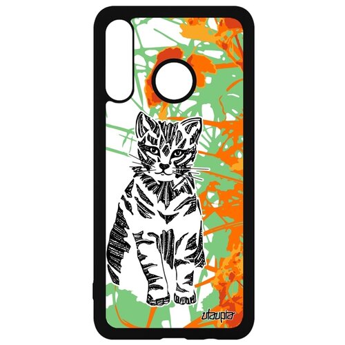 фото Чехол на смартфон p30 lite, "кот" дикий тигристый utaupia