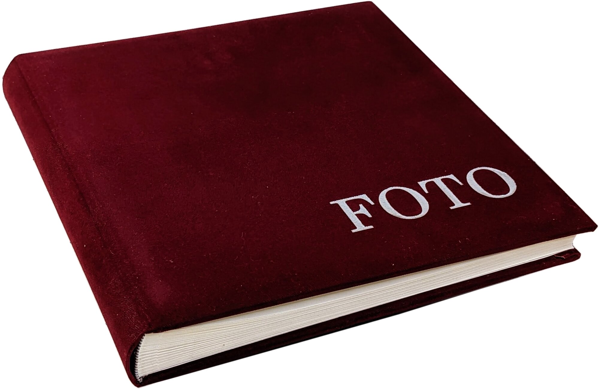 Фотоальбом «Бордовая замша», 60 магнитных страниц 31х32 см, кейс