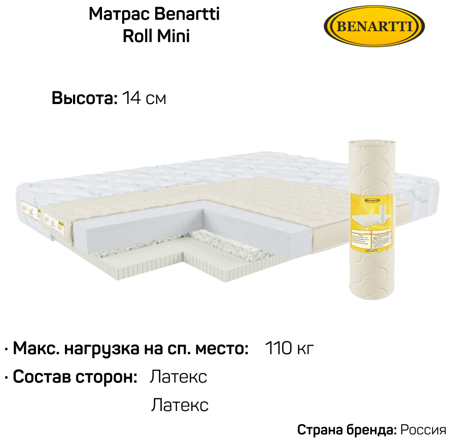 Матрас Benartti Roll Mini 90x180 - фотография № 2