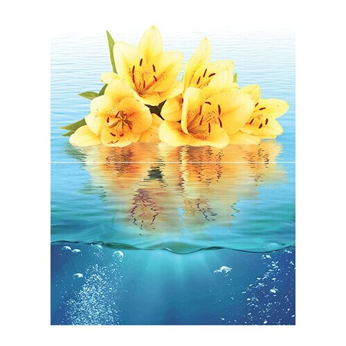 P2-2 Ocean flowers P2-2D240 Панно из 2-х плиток 30х40