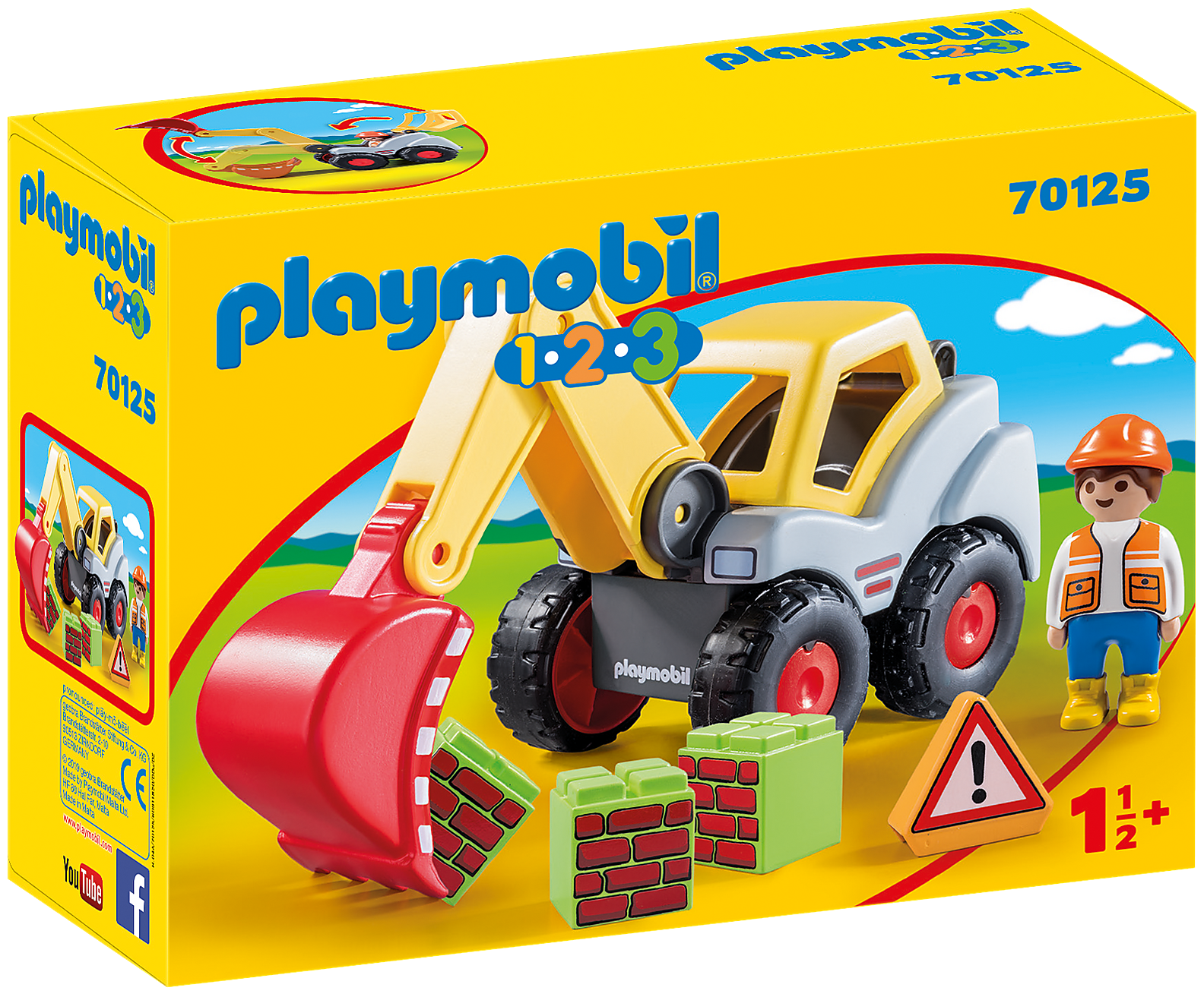 Конструктор Playmobil 1-2-3 70125 Экскаватор
