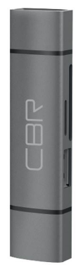 Cbr USB Type-C USB 3.0 2 в 1 Card reader Gear, до 5 Гбит с, microSD T-Flash SD SDHC SDXC, доп.выход USB 3.0 хаб, поддержка OTG, алюминиевый корпус