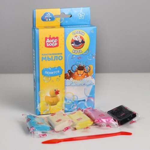 Мыло пластилин своими руками Полосатый кит 5 цв по 15 г 266₽