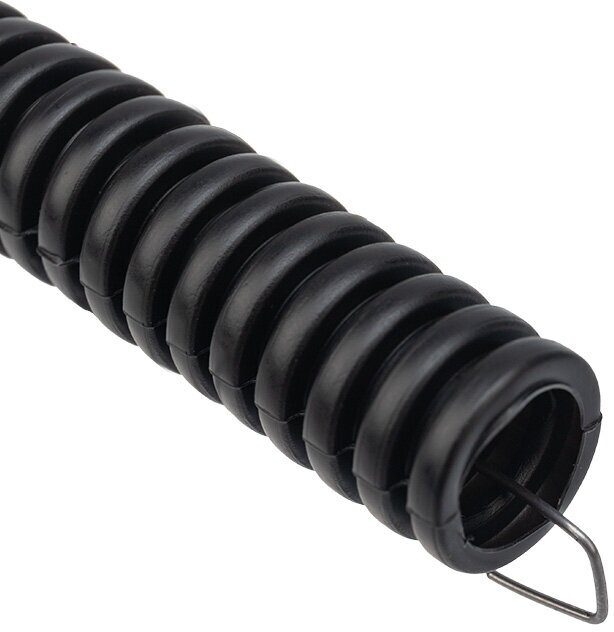 Труба гофрированная из ПНД с зондом, черная ø16 мм, (бухта 50 м/уп.) REXANT