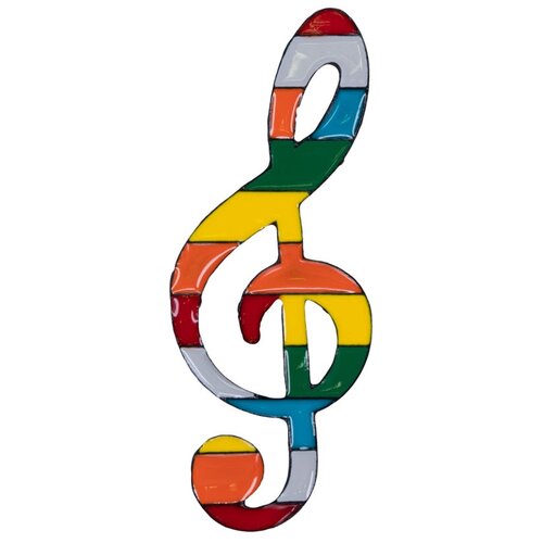 фото Брошь бижутерная скрипичный ключ (замок-булавка, разноцветный) 12-56242 otokodesign