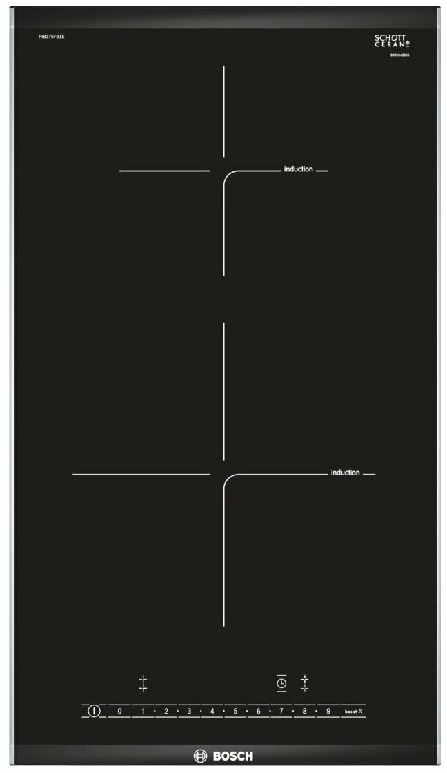 Варочная панель индукционная Bosch PIB375FB1E, черный