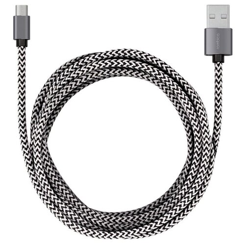 Кабель Rombica USB - micro USB (AB-04 XXL), 3 м, темно-серый/темное серебро