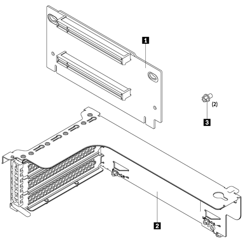 Элемент корпуса Lenovo ThinkSystem SR550SR590SR650 x16x8 PCIe FH Riser 1 Kit