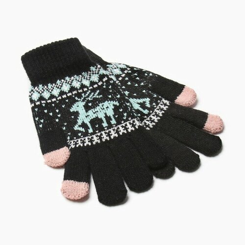 MINAKU Перчатки подростковые MINAKU 21 см черный перчатки демисезон зима подкладка размер uni бежевый