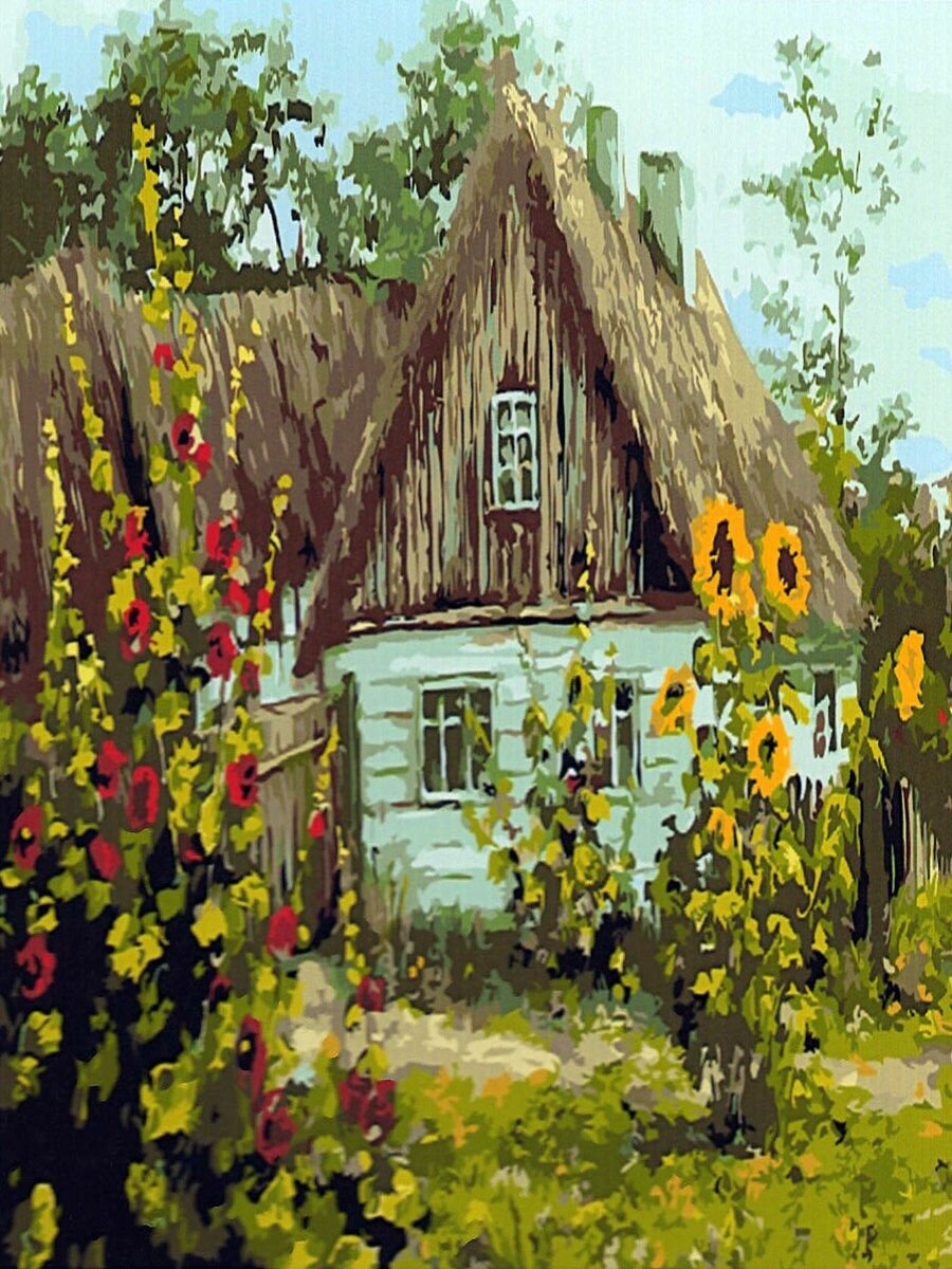Картина по номерам 000 Hobby Home Домик в деревне 40х50