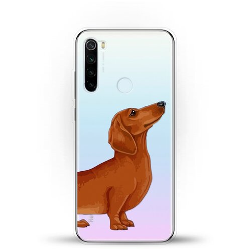 фото Силиконовый чехол коричневая такса на xiaomi redmi note 8t andy & paul