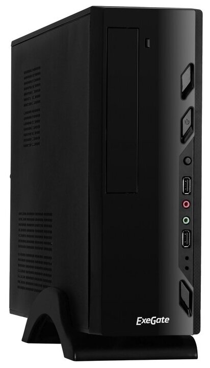 Exegate Ex268696rus Корпус MiniITX Exegate MI-208 Black, miniITX/mATX, M450, 80mm, 2*USB, Audio .