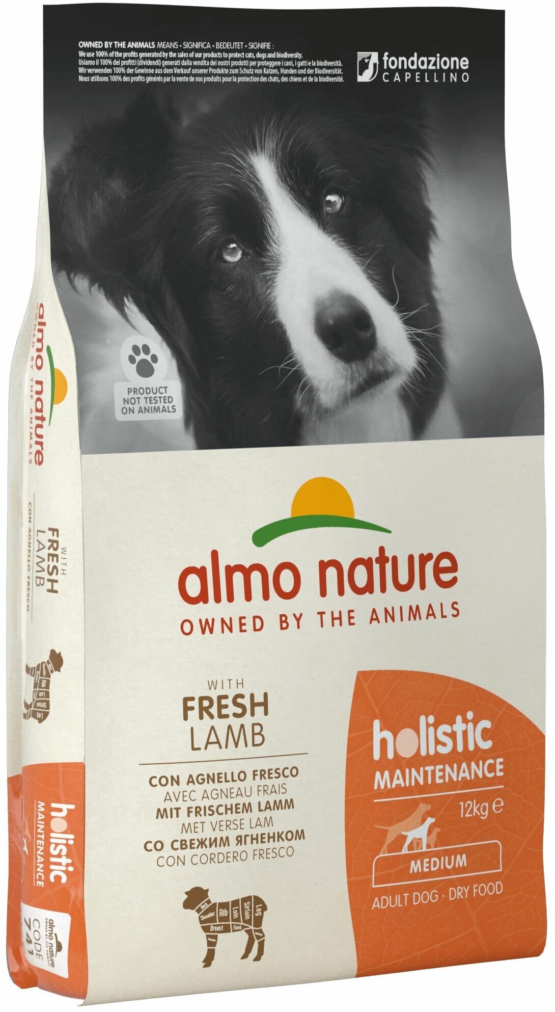Almo Nature Medium - Сухой корм для собак средних пород с ягненком 12 кг