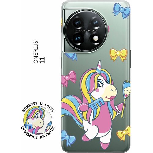 Силиконовый чехол с принтом Lady Unicorn для OnePlus 11 / ВанПлюс 11 силиконовый чехол с принтом lady unicorn для oneplus 9 ванплюс 9