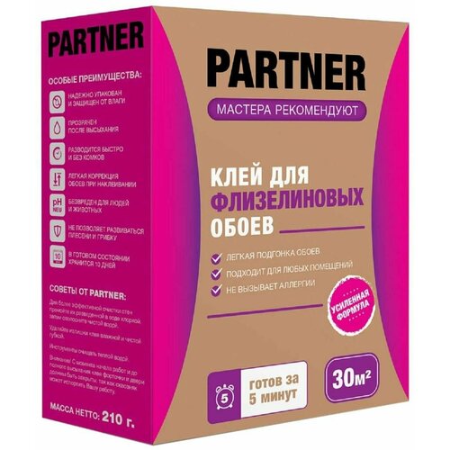 Клей обойный Partner 30 для флизелиновых обоев 210гр