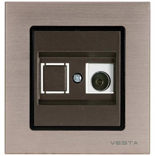 Розетка Vesta-Electric Exclusive Champagne Metallic для сетевого кабеля LAN