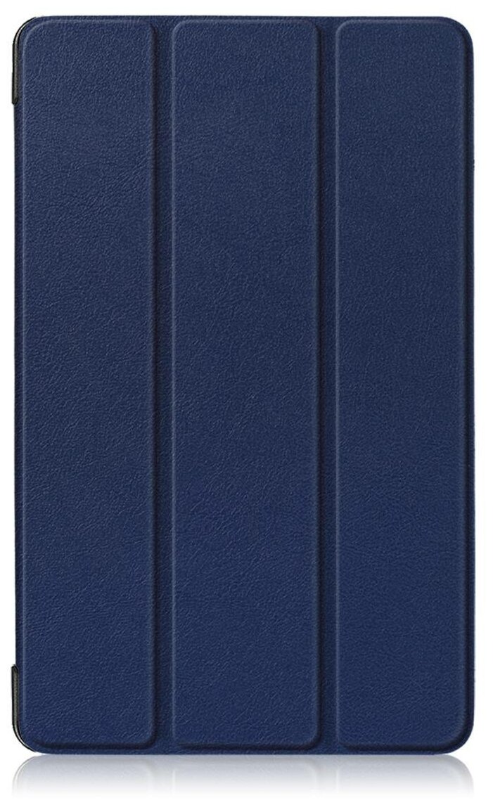 Чехол-обложка MyPads для HUAWEI MediaPad M5 Lite 8 тонкий умный кожаный на пластиковой основе с трансформацией в подставку синий